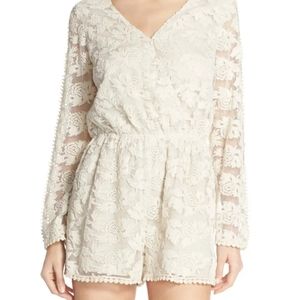 Adelyn Rae Open Back Lace Romper